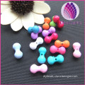 14x8mm acrylic mix colors frosted bone shape big ball beads for diy jewerly